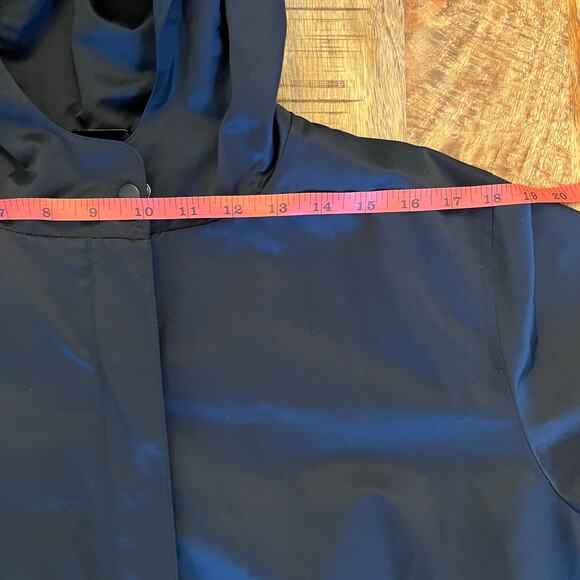 Sanyo Zip Up Rain Jacket Men's Small Black Hooded Mid Length Pockets PA234 - Picture 12 of 16